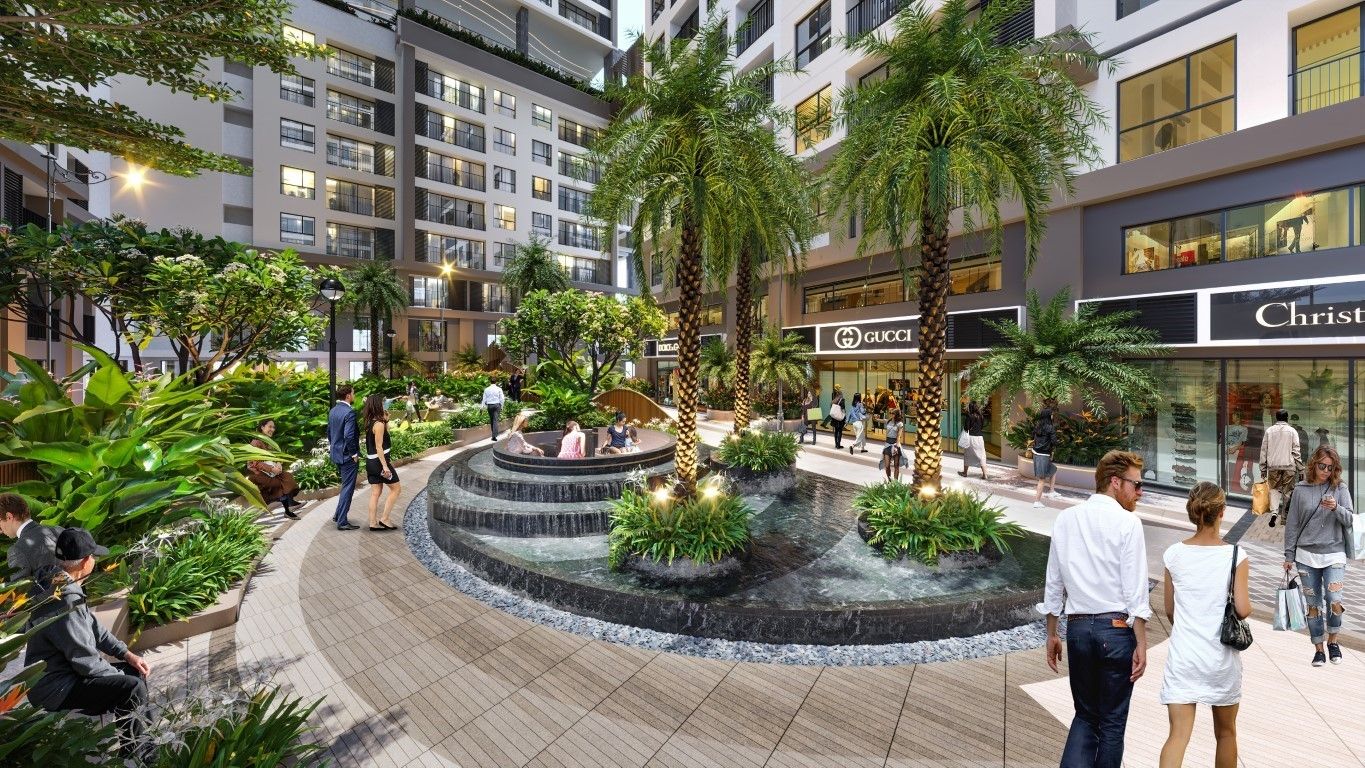 Đài phun nước nghệ thuật tại khu thương mại Simona Heights Quy Nhơn