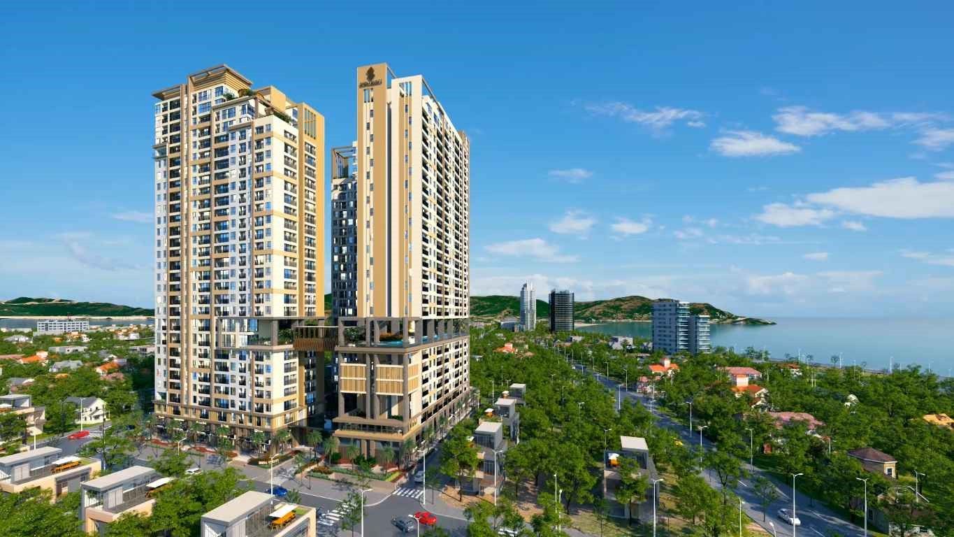 Hai tòa tháp Simona Heights Quy Nhơn giữa khu trung tâm phường Quy Nhơn, Gia Lai